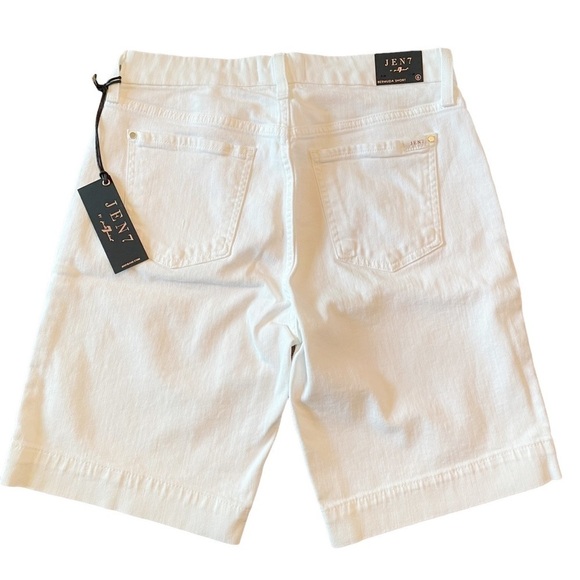 Jen7 7 For All Mankind 7FAM White Denim Bermuda Shorts Size 6 New NWT - Picture 3 of 7
